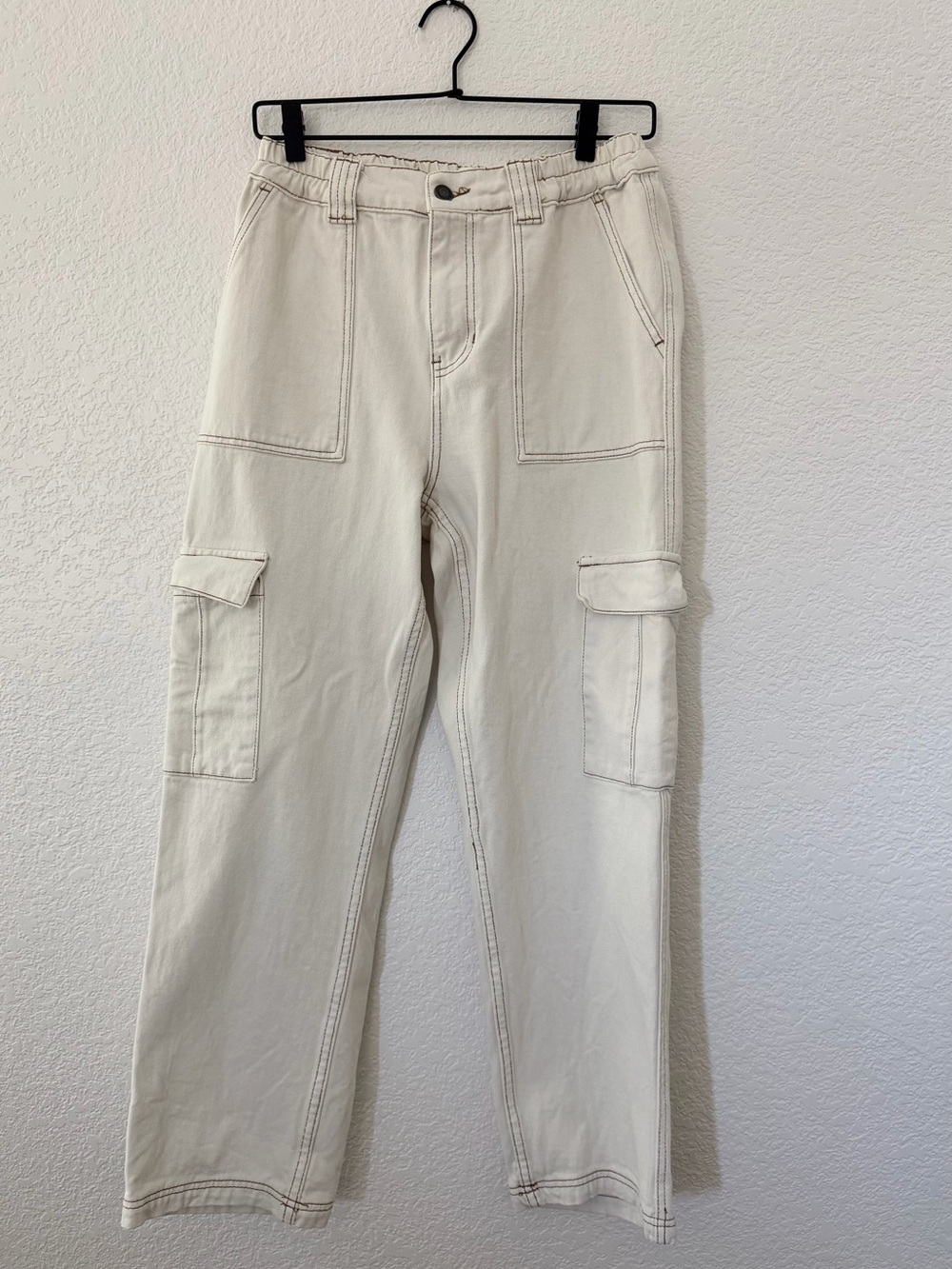 PAC SUN Off White Utility Cargo Skate Pants Size M Streetwear Cargo Skater